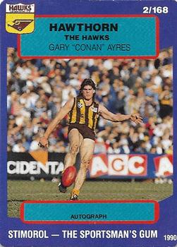 1990 AFL Scanlens Stimorol #2 Gary Ayres Front